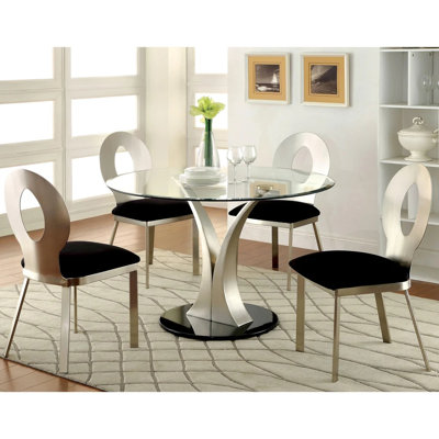 2 chaises en tissu et en métal, argent + noir, siège rembourré, dossier ovale pour la salle à manger, chaises d'appoint en microfibre 2 pièces, pièce rembourrée