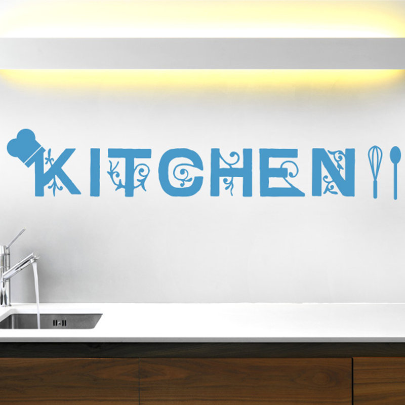 Food & Beverage Wall Decal, Blue, Medium