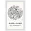 «Birmingham Circle Map - Reproduction d'art textuel sur papier encadré-1843363585