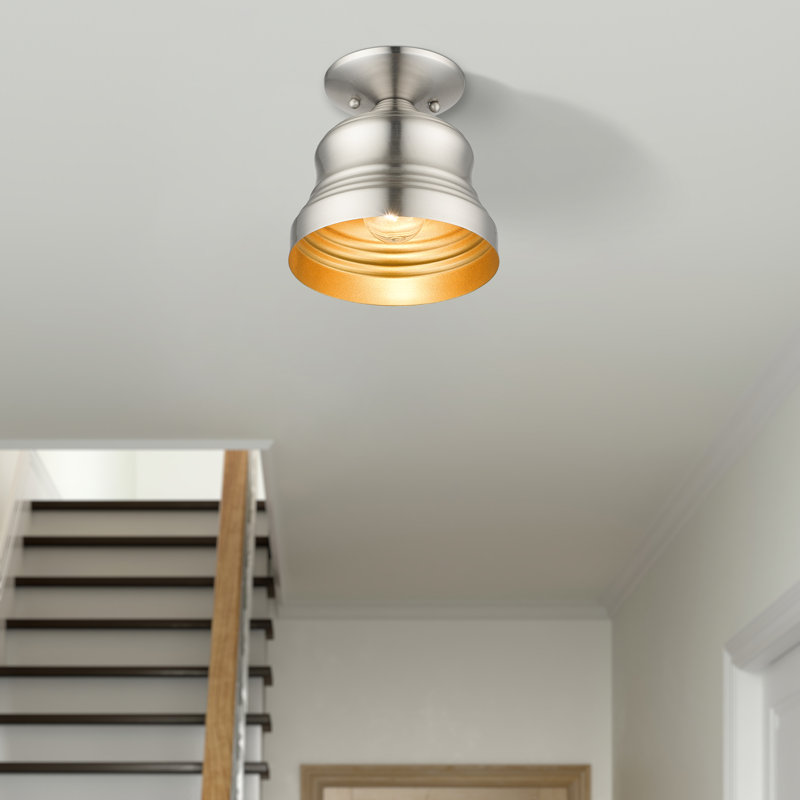 Plafonnier encastré Villisca, Nickel brossé, Argent