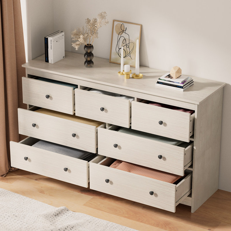 Commode 7 tiroirs Marizela, Naturel
