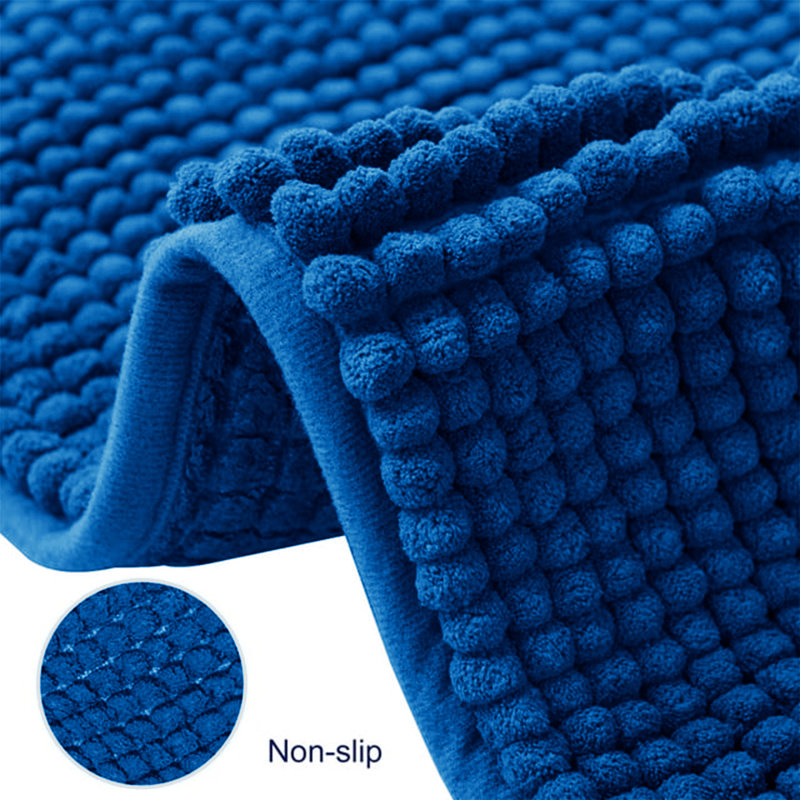 Luxury 100% Microfiber Chenille Door Mat - Soft, Absorbent And Non-Slip Floor Mat, 50 cm x 80 cm, Navy