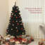 Arbre de Noël artificiel de 6 pi de hauteur, arbre de Noël non éclairé avec 1000 pointes de branches, ouverture automatique, base en acier, décoration des Fêtes pour bureau personnel, noir-118034233-118034234