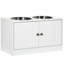 Gamelles surélevées pour grands chiens, station d'alimentation avec support et rangement, blanche, 60 x 30 x 35,5 cm-76020897