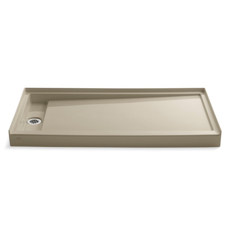 60" x 32" Single Threshold Drain Shower Base, Mexican Sand, Left