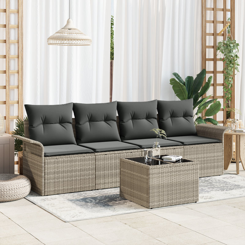 141cm Wide Patio Sofa with Cushions