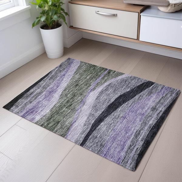 17 Stories Premium Machine Washable Wayne AMF1098 Swirls Rug | Wayfair