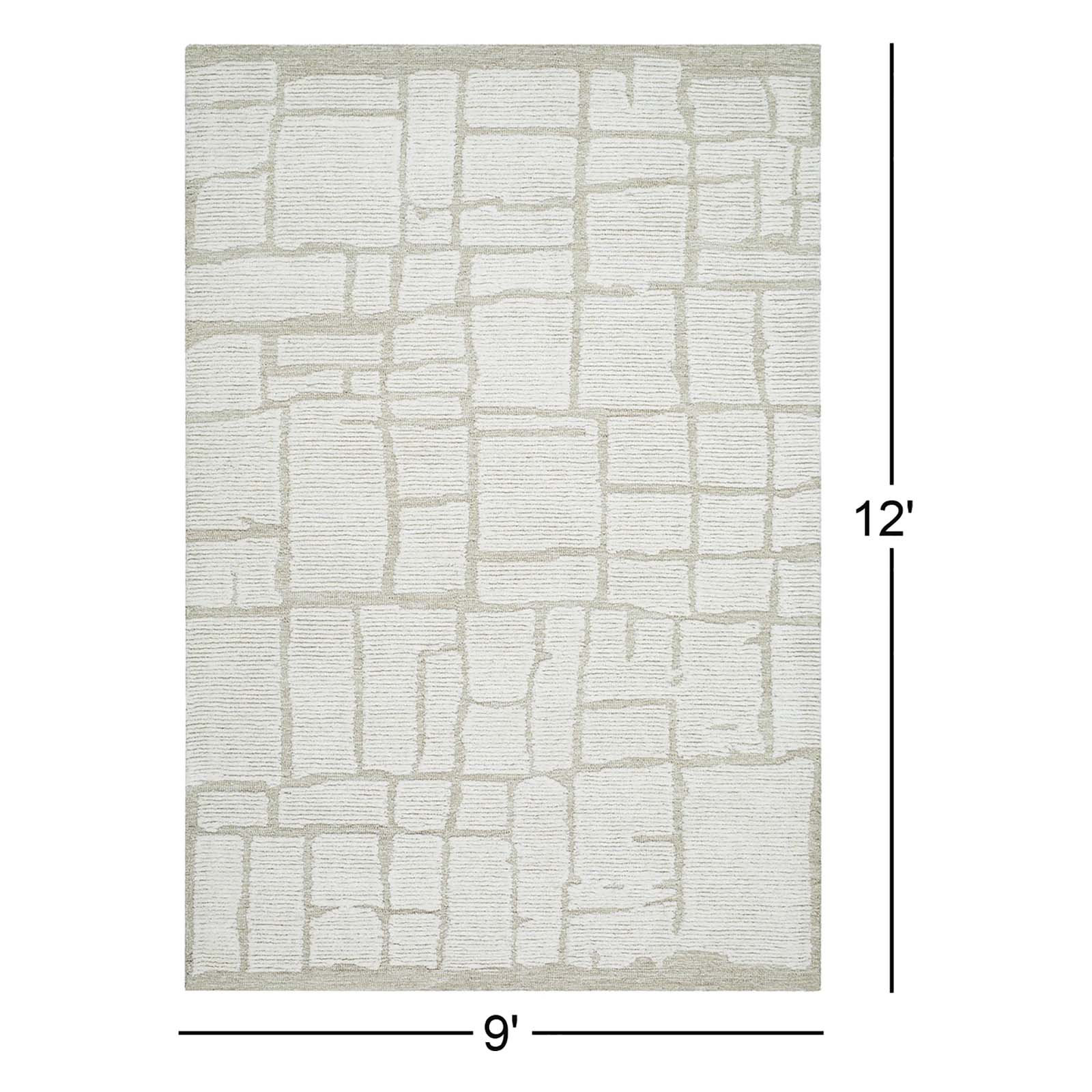 Hand-Tufted Abstract Rug, Rectangle 9' x 12'