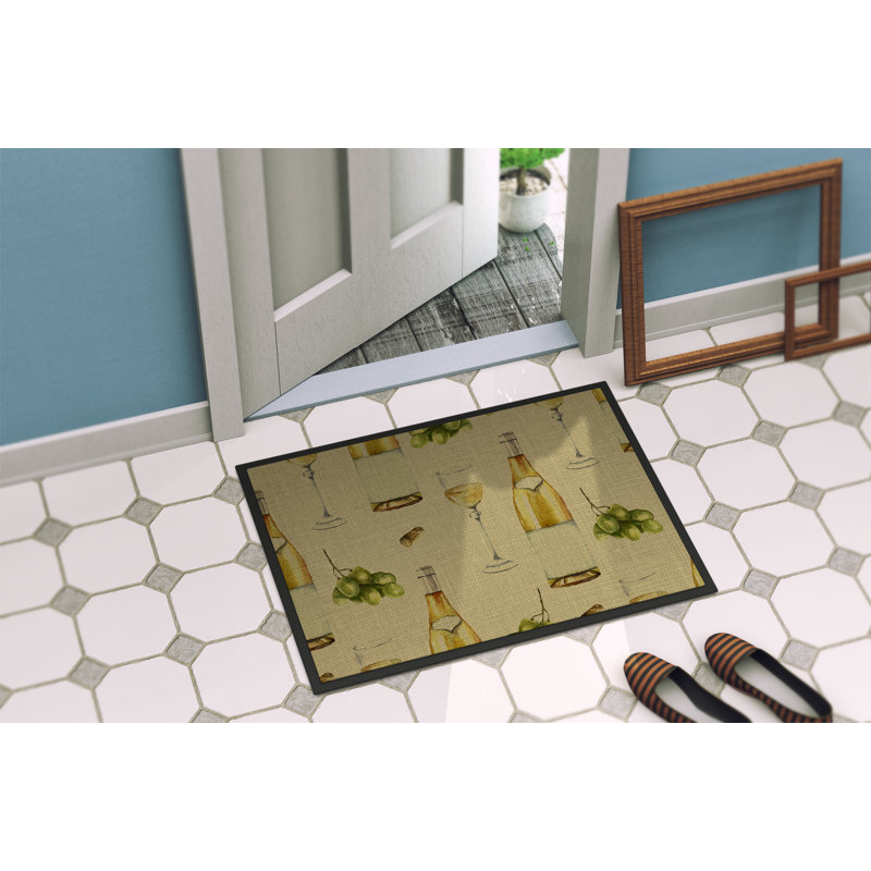 Tapis d'extérieur antidérapant Wine on Linen, Rectangle 1 pi 6 po x 2 pi 3 po