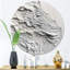 White and Tranquility Unleashed - Art mural rond en marbre abstrait-88627348