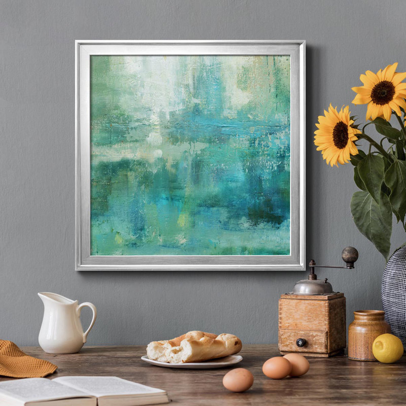 Monet Garden - Cadre photo, reproduction d'art sur toile, Argent, H 26,5 po x l 26,5 po x P 1,5 po