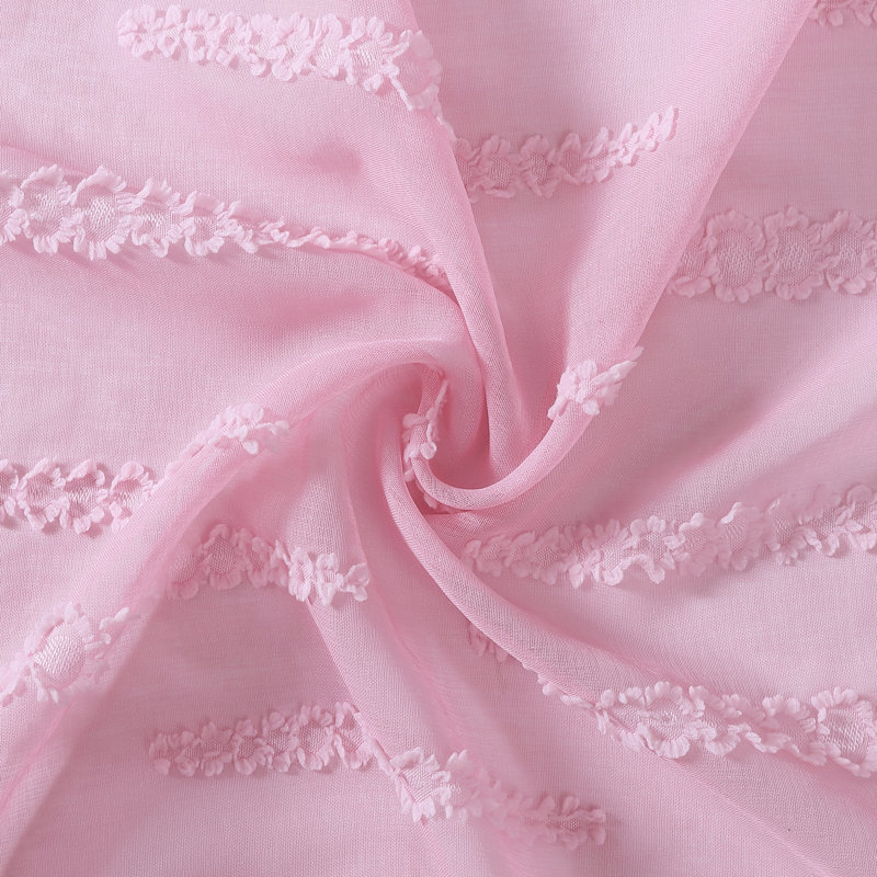 Juvenile Solid Sheer Rod Pocket Curtain Panels, Pink