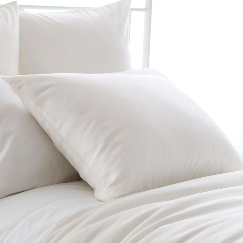 Silken Solid Sham, Standard, White