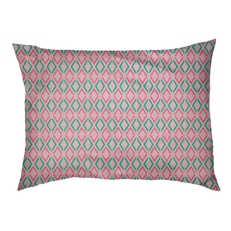 Coussin Byrge, Très grand (l 52 po x P 42 po x H 17 po), Rose / sarcelle / noir