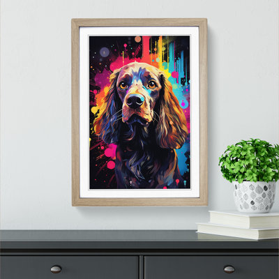 Cocker Spaniel Futurism - Single Picture Frame Print on Wood