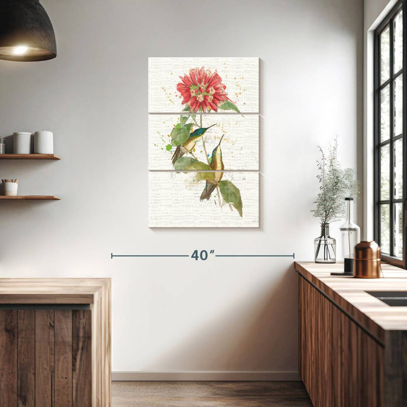 Colibris colorés Brampt I, H 38 po x l 24 po