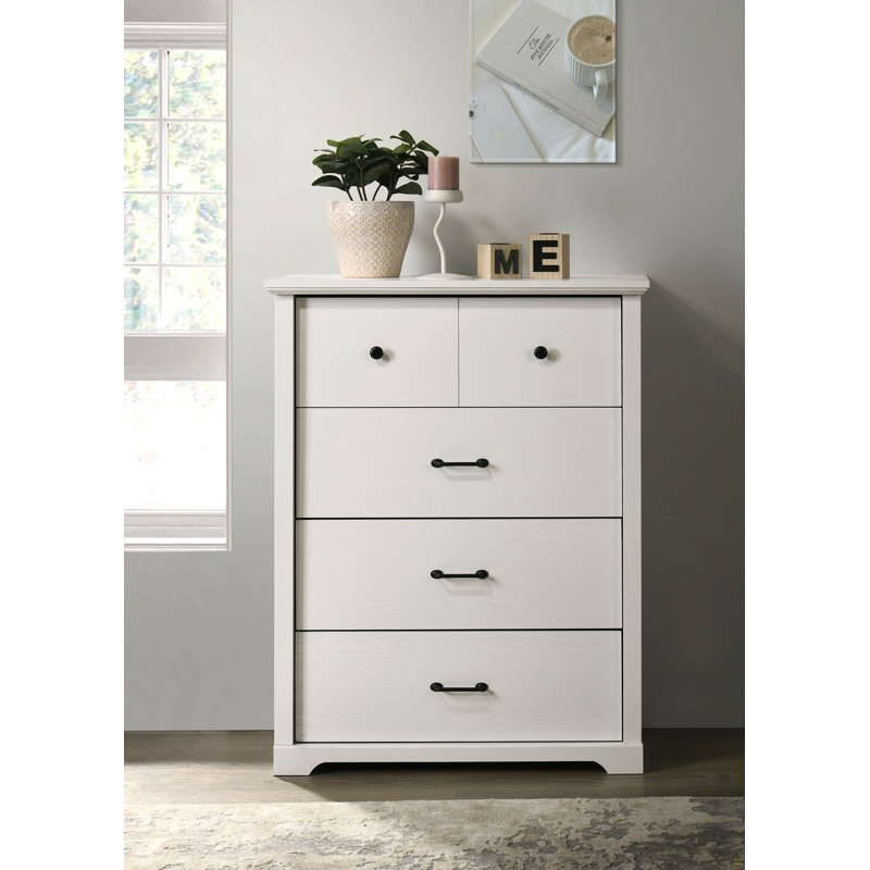 32"W 4-Drawer Chest With Handles, White