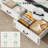 Farmhouse Wood Queen Platform Bed Frame with 52.2" Tall Headboard, Large Storage Drawers, Cream-340031477-340031371