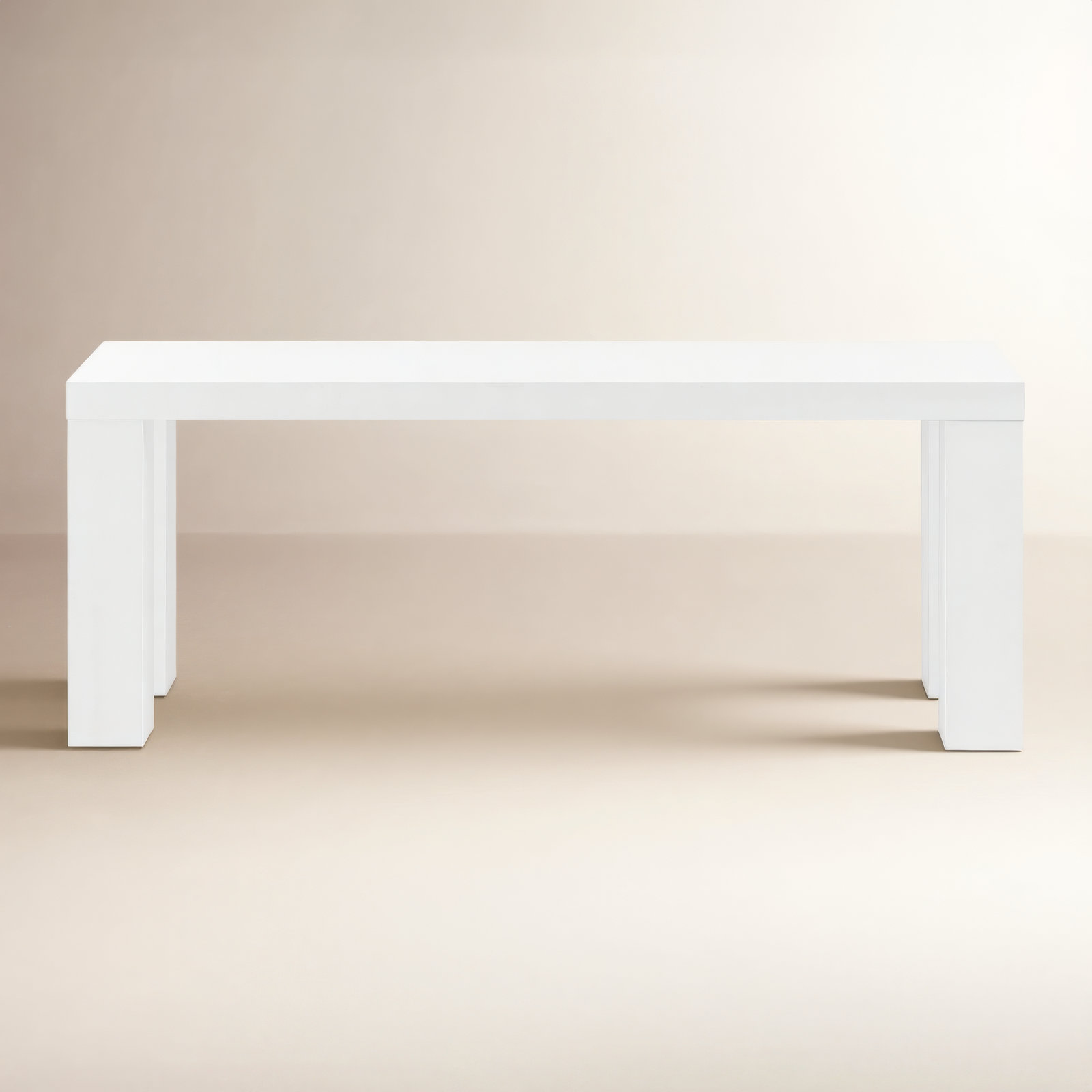 Carson Bench, White, 19" H x 49" W x 15" D