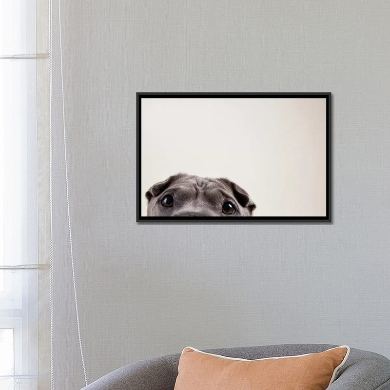 Susan Sabo Pelei’s Eyes - Reproduction sur toile tendue, Toile avec cadre noir, Pas de tapis, H 18 po x l 26 po x P 1,5 po