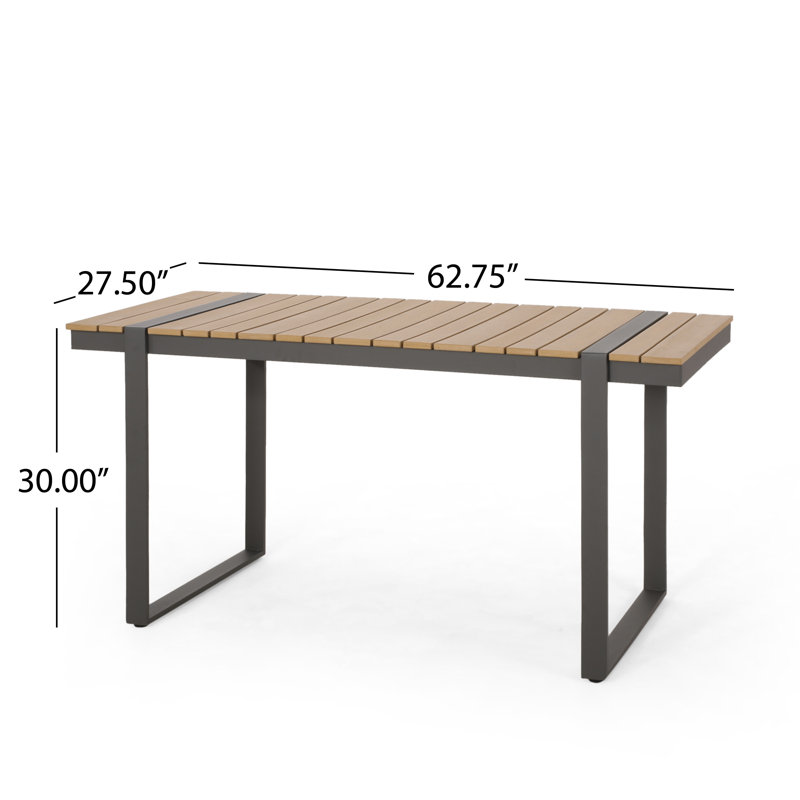 6 - Person Metal Patio Dining Set with Rectangular Table