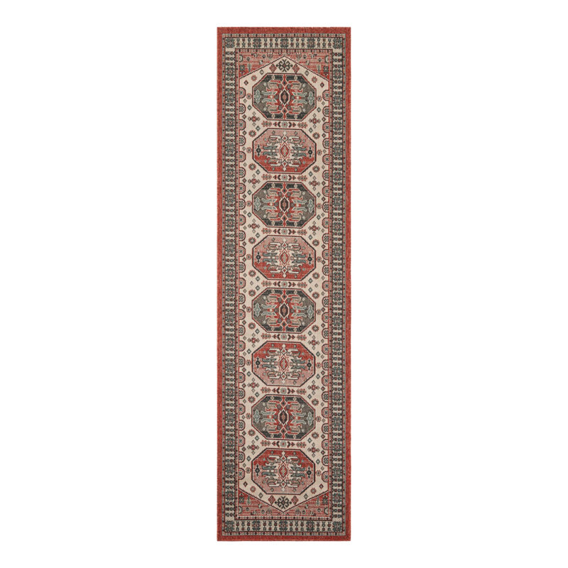 Indoor/Outdoor Traditional Area Rug, Runner 2'7" x 10'