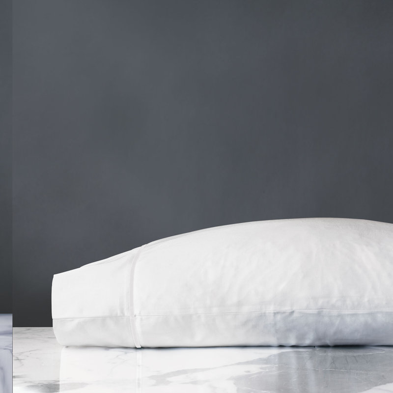 Linea Egyptian Cotton Sateen, White, Queen Pillowcase