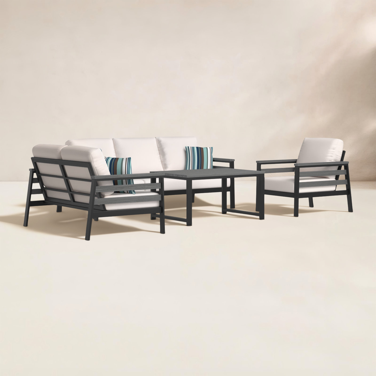 Townsend 6 - Person Patio Conversation Set with Cushions, Sunbrella Canvas Natural