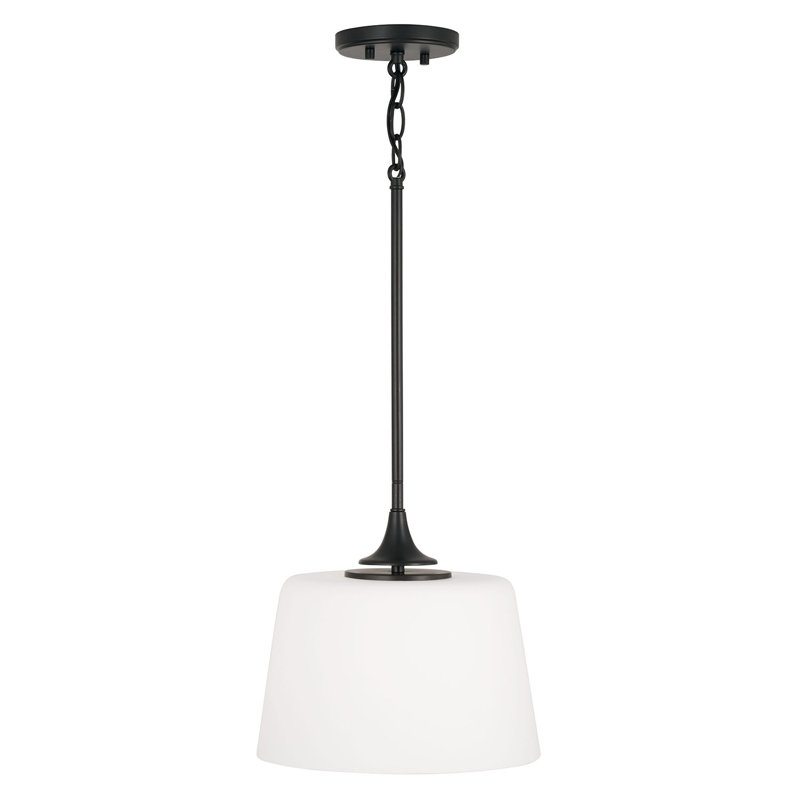 Luminaire suspendu simple 1 lumière Empire, Noir mat
