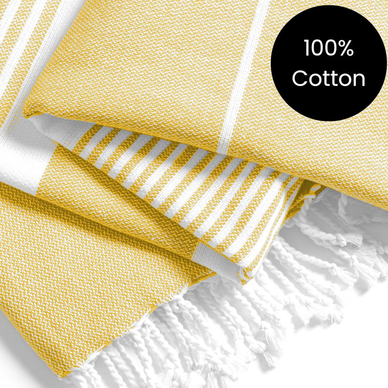 Meini Cotton Beach Towel, Yellow