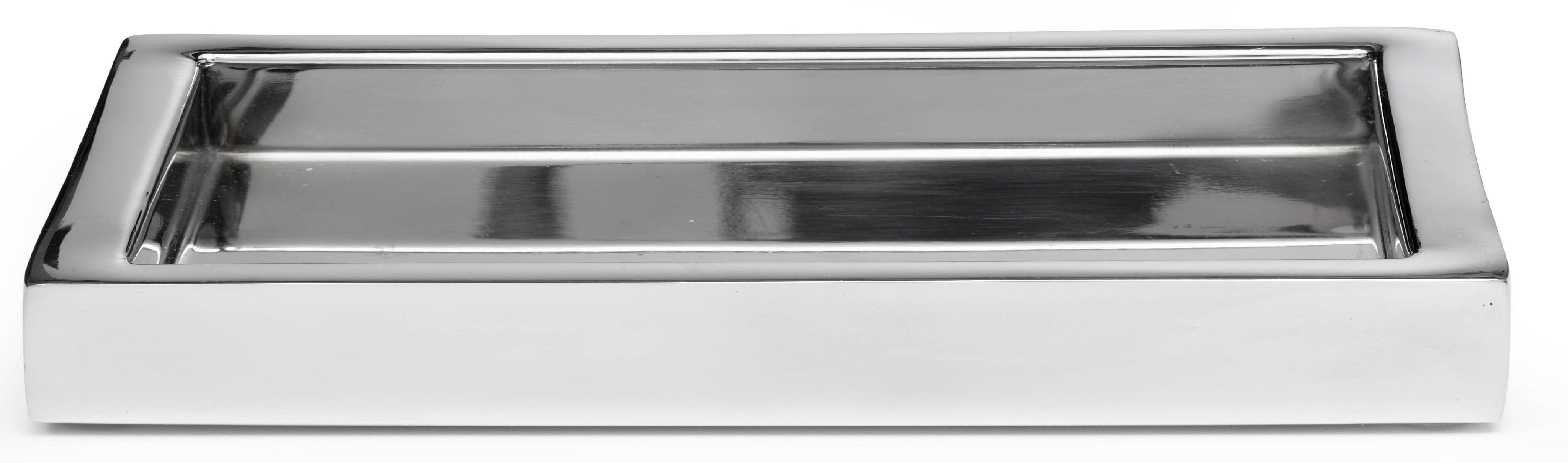 Roselli Trading Company Modern shiny Silver Stainless Steel Bath Accessory  Set in the Bathroom Accessories department at