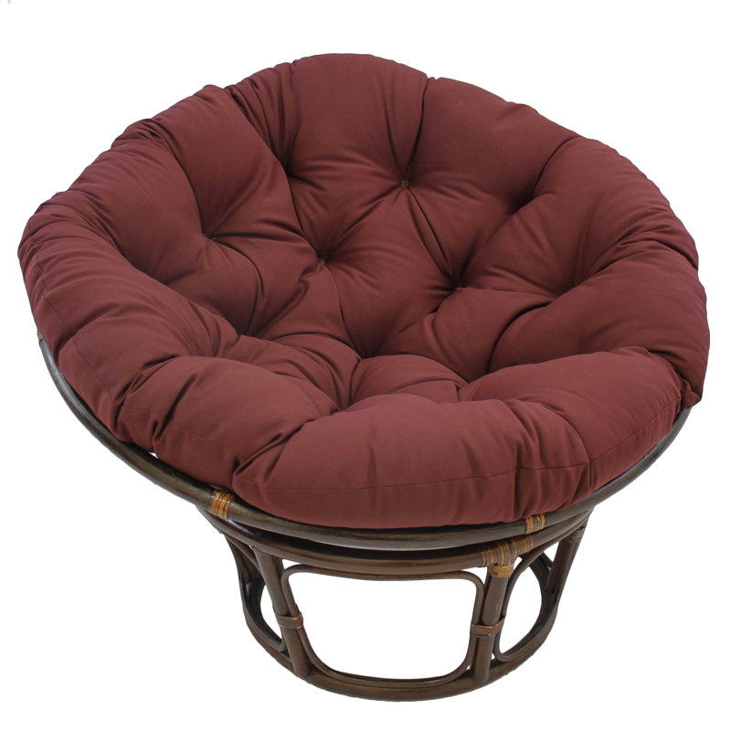 Outdoor Papasan Seat Cushion, Burgundy, 52" W x 52" D