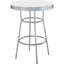 Table de bar ronde Midge White 3 avec fonction pivotante, base en métal, plateau en bois, mobilier de salle à manger des années 1950, tabourets sans dossier en stratifié, tablier, Ambiance