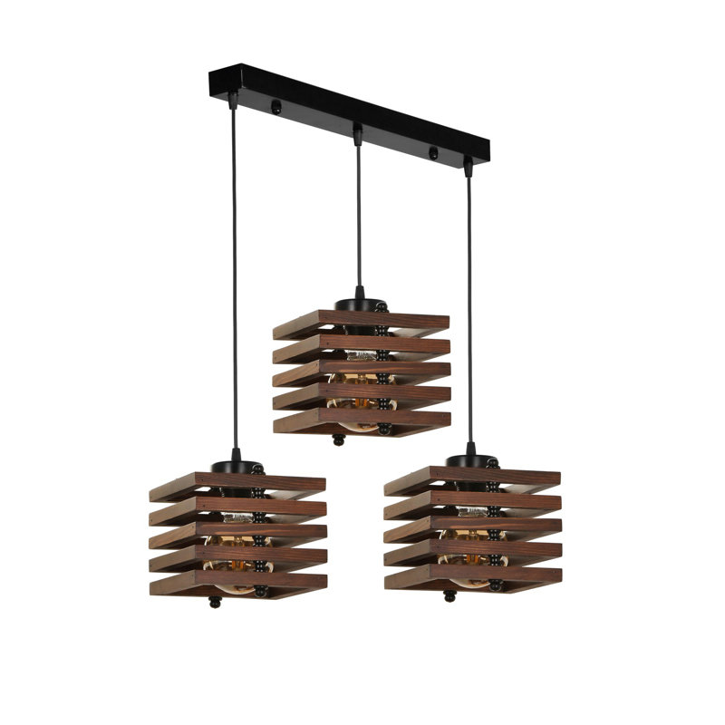 Kodi 3 - Light Kitchen Island Pendant, Dark Brown