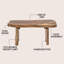 Banc de hall d'entrée en bois de teck massif rustique 35 po Stumpy Rustic-1928152104