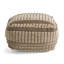 Grand repose-pieds brun et beige en laine et coton rustique, pour une ambiance chaleureuse, 26 po x 26 po x 16,5 po, entièrement assemblé, nettoyer les taches, 75% laine, 25% coton, rembourré de perles dans un siège confortable, 26 po x 26 po x 16,5 po