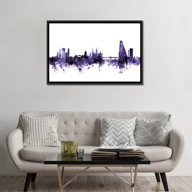 Reproduction d'art graphique sur toile tendue, H 18 po x l 26 po x P 1,5 po, Toile avec cadre noir, Pas de tapis