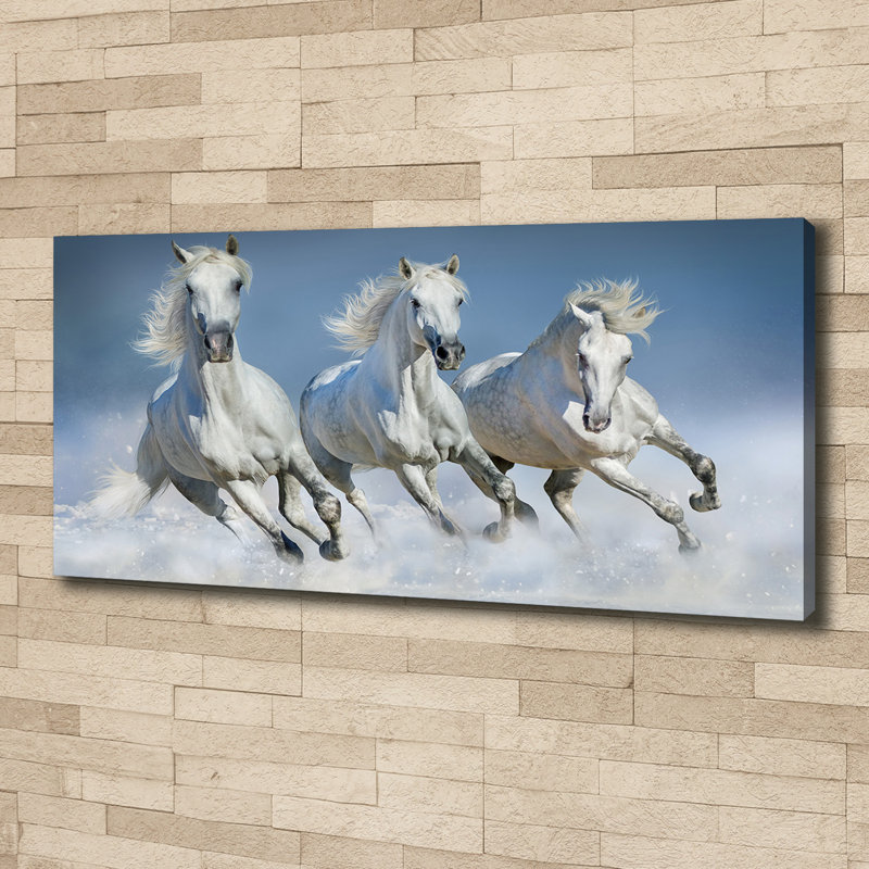 Horses In A Gallop - Wrapped Canvas Print