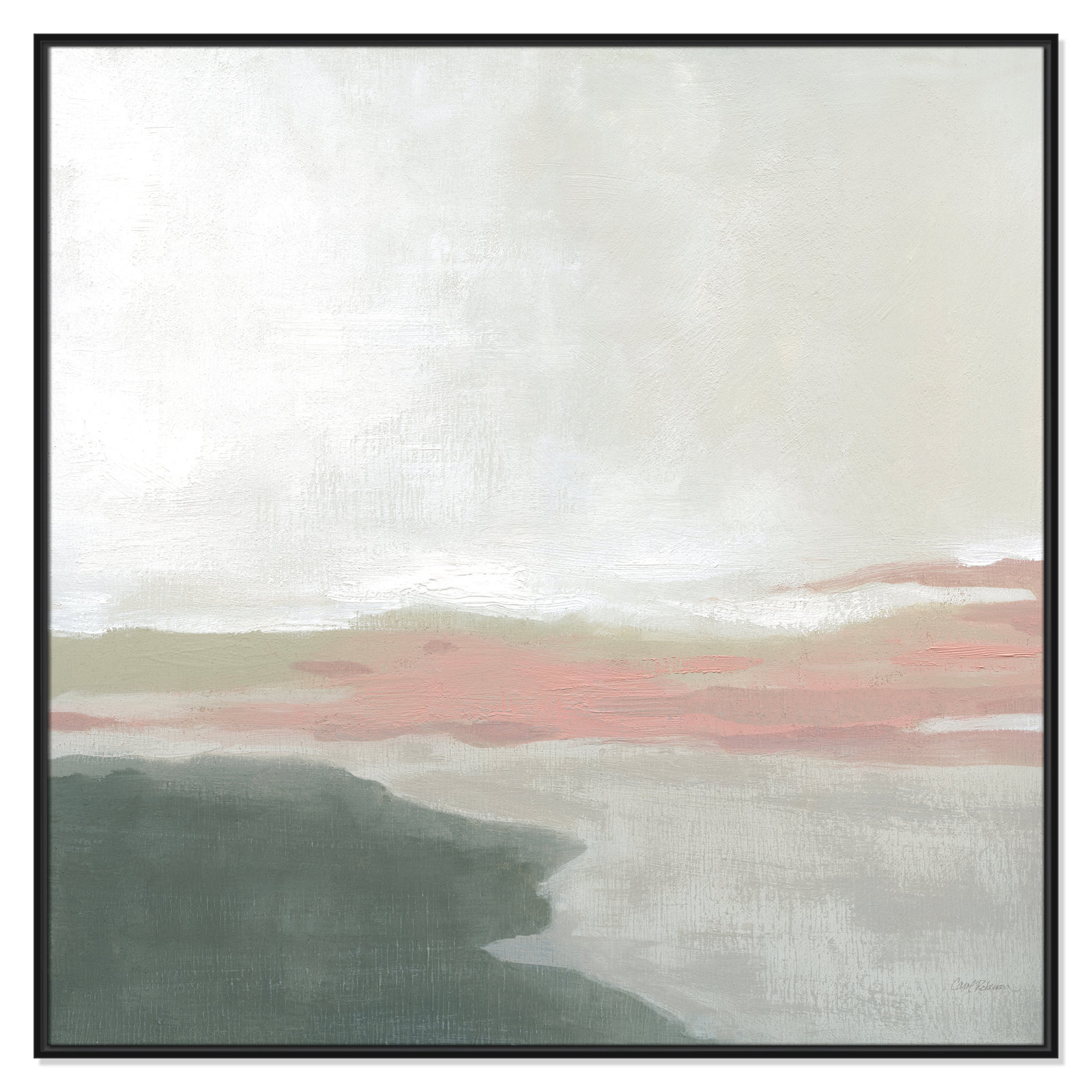Carley "Still Lake" Painting by Carol Robinson, Black, 46.5" H x 46.5" W x 2" D