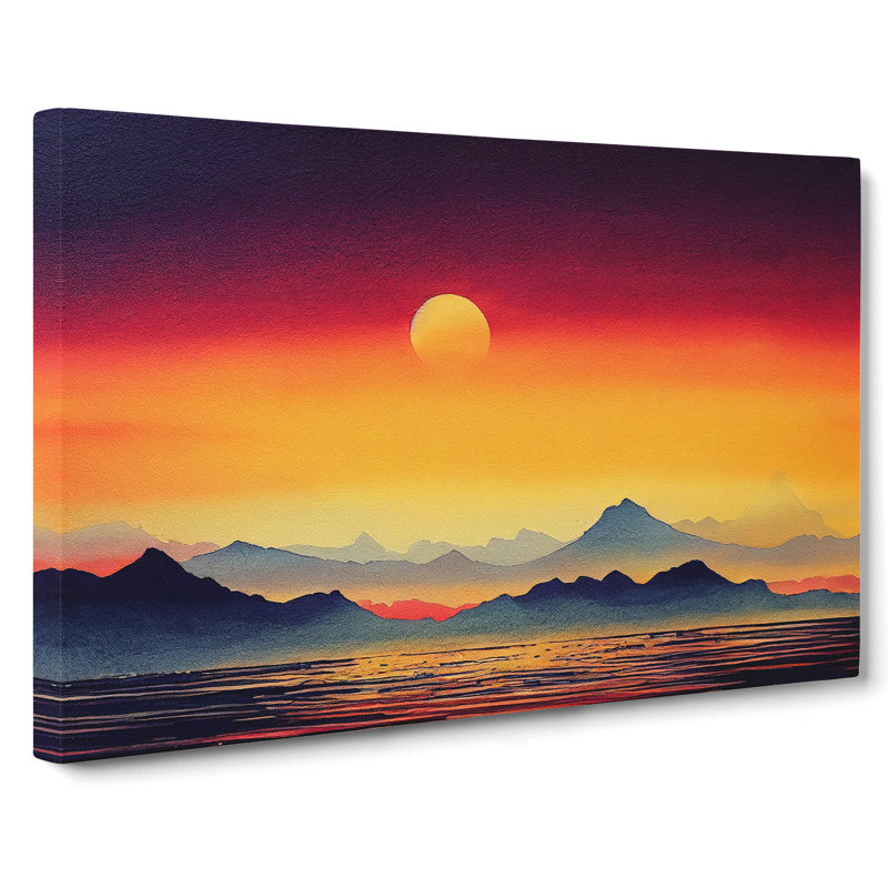 Unbelievable Mountain Sunset - Wrapped Canvas, 35cm H x 50cm W x 3cm D