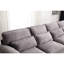 Canapé modulaire en U rembourré, 4 places avec méridienne, tissu éponge, gris, pour méridienne, méridienne, tissu éponge, gris, spacieux et confortable-121096885