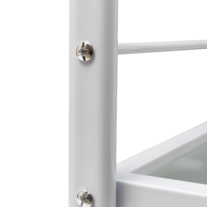 Chariot à roulettes à 3 niveaux avec 1 tiroir pour tablette de rangement (blanc), conception classique pour salon de coiffure, spa pour les ongles, maison et bureau