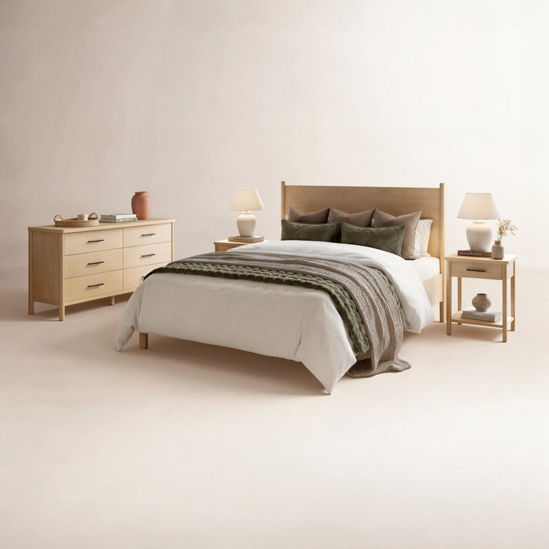 Ensemble de chambre à coucher 4 pièces Hall - Grand, brun clair, Brun pâle, Grand
