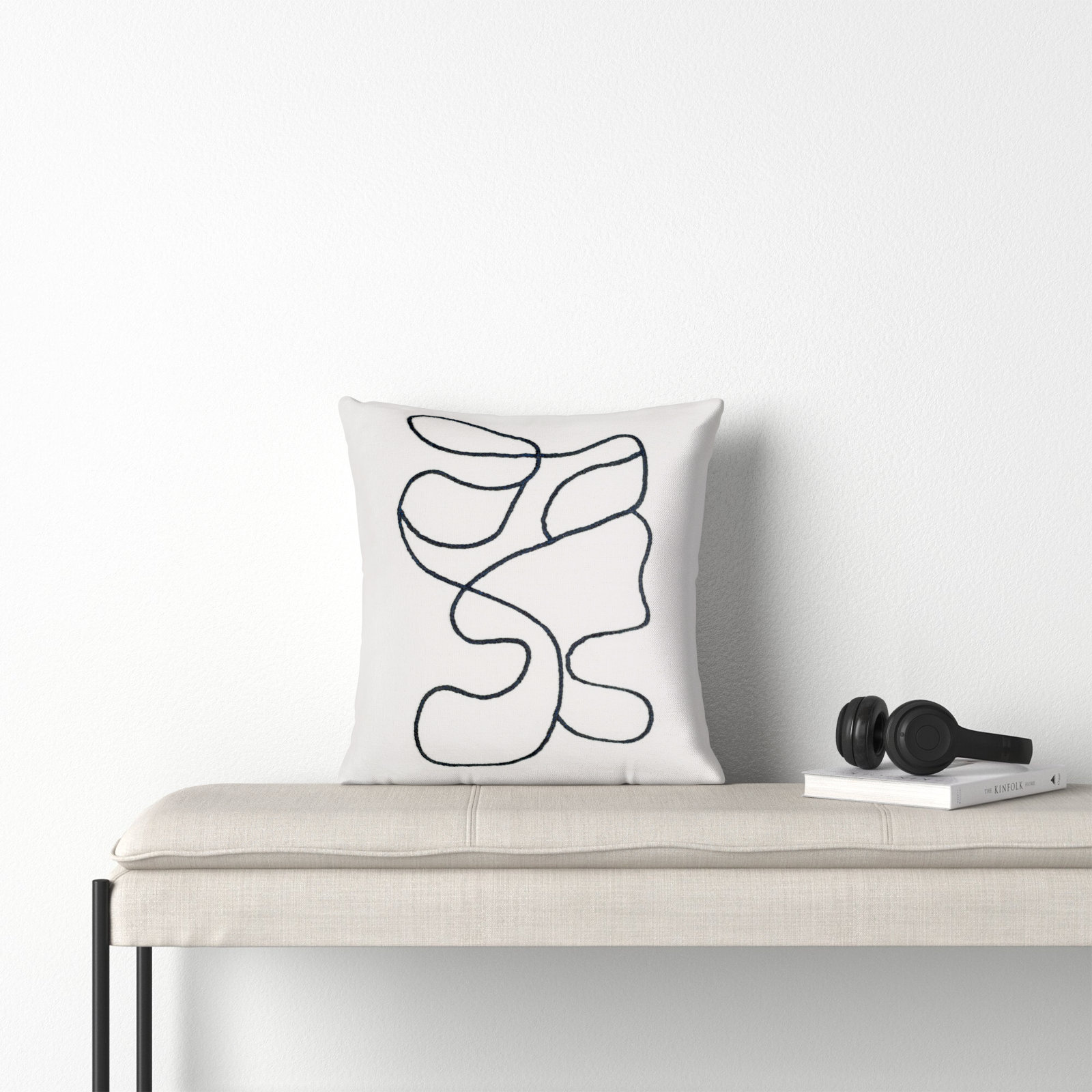 Jason Wu Meander Pillow Cover & Insert, 22" x 22", Pillow Cover Only - No Insert