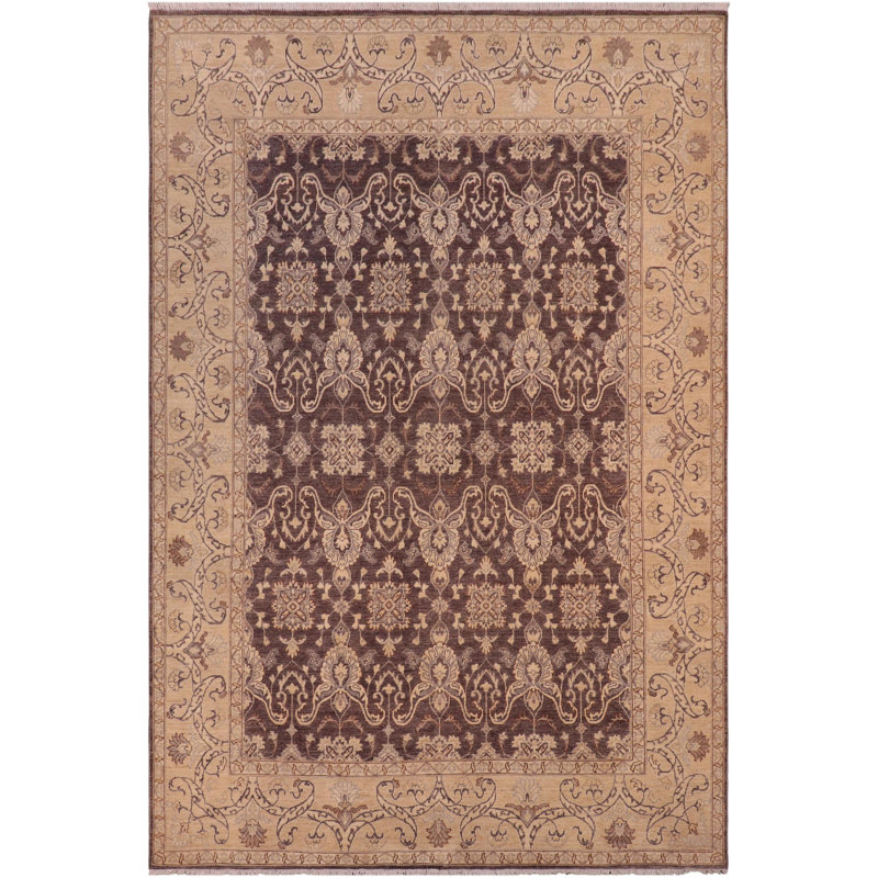 Tapis rectangulaire en laine de conception unique 7 pi 10 po x 9 pi 8 po Rodick