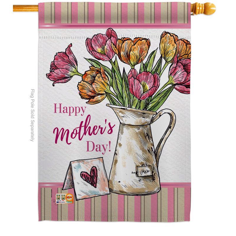 Drapeau de jardin 2 côtés en polyester 28 po x 40 po père de bouquet