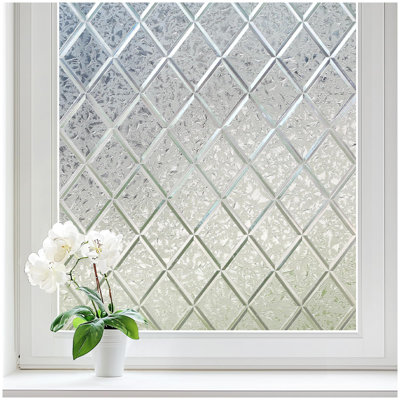 Window Privacy Film Stained Glass Decorative Rainbow Window Cling 3D Static Clings Colorful For Home Decoration, Anti-UV & Heat Control Non-Adhesive (23.6"X78.7")