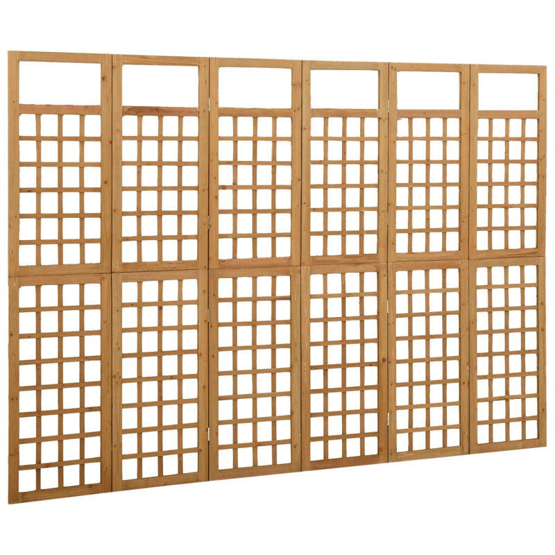 Merritt Solid Wood Folding Room Divider, 6, Brown