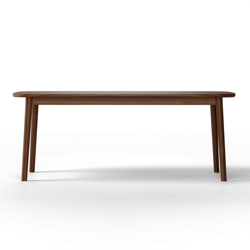 Studio Solid Oak Dining Table, 29" H x 70.75" L x 39.5" D, Walnut Dark