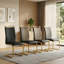 Chaises de salle à manger en similicuir rembourrées modernes avec base en métal (ensemble de 4)-129528097